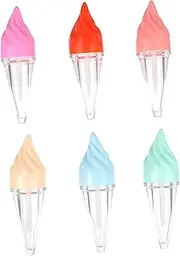 Healeved 6 Pack Ice Shape Diy Lip Gloss Tubes Small Squeeze Containers for Travel Random Color