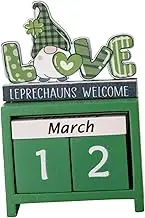 ULDIGI Patrick's Day Wooden Block Calendar Chic Home Decor Countdown Calendar for Desktops and Tables Patrick's Day present and Design for Year Use