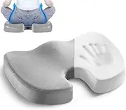 Car Seat Cushion, Memory Foam Office Chairs Cushions, Tailbone Pain Relief Padded, Sciatica & Back Support Butt Pillow for Car, Office Chair Cushion & Car Seat Cushion (Grey)