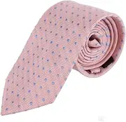 [Trafalgar] Men's Ignacio Linen Blend Polka Dot Vertical Slant Lined Business Necktie