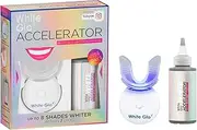 White Glo Accelerator Teeth Whitening Kit with LED Light for Sensitive Teeth and Gums, Carbamide Peroxide, Papaya and Pineapple Enzymes for Best Teeth Whitening Results, 10 Minute Timer and 50 Uses