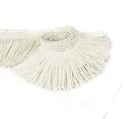 BEL AVENIR Lace Fringe Trim 13.7 Yard x 2 Inches Polyester Tassel Trim with Hand Knitting for Home Accessories DIY Decoration (White, 13.7 Yard x 2 Inches)
