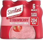 SlimFast Meal Replacement Shake, Summer Strawberry, 325 Ml, Pack Of 6