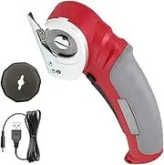 Power Cutter Tool, Cordless Electric Fabric Scissors with a Replacement Blade/Charger, 4v Electric Carpet & Cardboard Rotary Mini Box Cutter Tool, Compact Powerful Multi-Cutting Tools(Red)