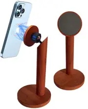 Magnetic Cell Phone Stand, Luxury Padauk Wood Adjustable Live Streaming Mobile