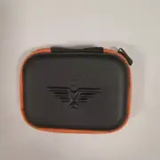 Small Headphone Case with Belt Hook Black Orange w/no tag
