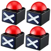 4 Packs Game Answer Buzzers, Buzzer Alarm Buttons with Sound and Light, Quiz