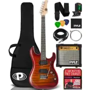 Pyle 39" 6 String Electric Guitar Kit with Amplifier and Accessory Kit (Red)