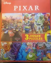 Disney Pixar 3 Full Puzzles W Glue 550-750 Pcs Toy Story Cars Monster Inc NEW