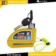 Yellow Rotor Disc Lock Alarm+1.5M Yellow Remind Cable Motor Bike Quad Cycle AU