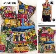NEW ALICE + OLIVIA Martel Silk Flutter Sleeve Blouse Size M