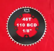 MOJO Fixed Gear Chainring 46T - 110 BCD Track Fixie single speed 1/8" - BLACK