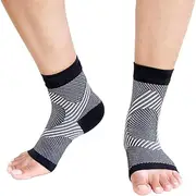 1Pair Plantar Fasciitis Compression Ankle Brace Sockssleeves Provides Foot Arch Support Heel Pain Achilles Tendonitis Relief,Black,L and XL