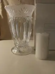 Verrerie Cristallerie D"Arques Carthage Vase / Hurricane With Pillar Candle