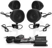 BOSS MCBK470B Four 3" Motorcycle ATV/Marine Speakers +1000W Amplified +Bluetooth