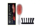 Pocket Gentle Nylon Brush - NG2 Ivory White by Mason Pearson for Unisex - 2 Pc Hair Brush, Cleaning Brush