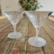 Waterford Crystal Martini Glasses Lismore Arcus Pair Brand New