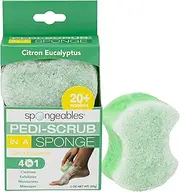 Spongables Pedi Scrub Foot Exfoliating 20+ Wash Sponge, Citron Eucalyptus, 1 Count