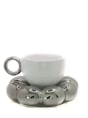Ceramic Coffee Mugs & Saucer Set Sunflower Shape Cup Coaster for Tea Milk Coffee