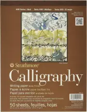 Strathmore STR- 50 Sheet Tape Bound Calligraphy Pad, 8.5 by 11", White