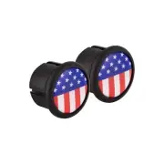 Handlebar Plug Velox Vintage USA Flag Pair Red White Blue