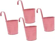 ORFOFE 4pcs Hanging Tin Flower Bucket Iron Plant Bucket Gardening Plant Pot Iron Plant Container Metal Hanging Flowerpot Balcony Flower Bucket Balcony Flowerpot Exquisite Flowerpot