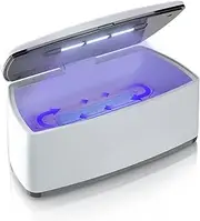 Nail Tool Sterilizer,Portable Large USB Sterilization Box 1L High Temperature Cleaning Box for Manicure Salon,Tweezers,Tattoo,Scissors,Jewelry,Phone, Watch,Underwear (White)