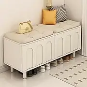 Shoe Storage Bench with Cushion Seat, Shoe Rack Bench with Door, Shoe Cabinet Storage Hallway, Shoes Rack Cabinet for Entryway, Hallway, Mudroom