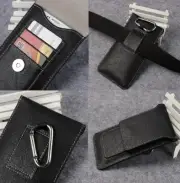 For Google Pixel 6 6 5 4XL 3 XL Workman Black Leather Card Belt Clip Loop Case
