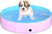 CACSPS Foldable Dog Pet Bath Pool-32 Pink