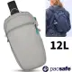 【澳洲 Pacsafe】Eco Anti-Theft 防盜斜背包12L.單肩胸包.RFID護照包.單肩隨身休閒包/11吋平板電腦隔層.防剪鋼索背帶/41103145 灰