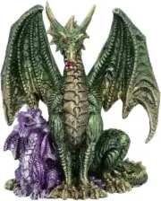 Nemesis Now Fearsome Guide Dragon Figurine, Green, 17.7cm