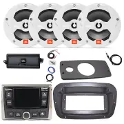 JBL Marine Radio, ANT, Amp w/Kit, 4x 6.5" 225W White Speaker,Spa Bezel, Adapter