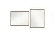 2 Set Wall Mirror Rectangular Frame Bathroom 70x90cm Antique Brown