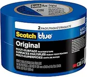 Scotch Painter's Tape Original Multi-Surface Painter's Tape, Blue, Paint Tape Protects Surfaces and Removes Easily, Multi-Surface Painting Tape for Indoor and Outdoor Use, 3.58 cm x 54.86 m, 2 Rolls