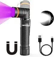 NICRON B75 High Power UV Flashlight Rechargeable LED 1000 Lumens 395nm Ultraviolet, 90 Degree 4 Modes Flashlight with Magnetic Base IP65 Waterproof for Camping Outdoor Night Walking Urine Detector