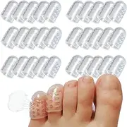 30Pcs Silicone Anti-Friction Toe Protector,Breathable Gel Toe Cap Silicone Toe Cover Sleeves,Toe Cover Breathable Silicone Toe Protector,Breathable Toe Protector Gel Toe Cap,Silicone Toe Cover Toe Pad