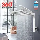 ACA 10" 250mm Rain Shower Head Set Gooseneck Wall Arm Bathroom Chrome Square AU