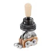 3 Way Short Straight Guitar Toggle Switch Black with Cream Tip Knob Caps