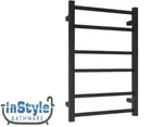 Brand New- Heated Towel Rail (Square) 6 Bar- MATT BLACK
