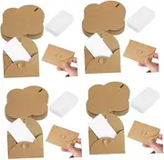 KALLORY 240 Sets Vintage Paper Envelopes Decorative Heart Shaped Clasp Blank Cards for Wedding Invitations Mailing Envelopes