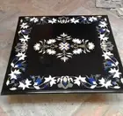 24" Square Black Marble Coffee Table Top Handmade Arts Luxury Garden Furniture