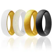 Silicone Wedding 2Layer Ring Set - Gold by ROQ for Women - 4 x 11 mm Ring