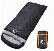 Large 0 Degree Sleeping Bags for Adults Cold Weather 90*40IN BLACK-Flannel