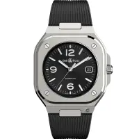 在飛比找Yahoo奇摩購物中心優惠-Bell & Ross BR05時尚機械錶-黑x膠帶40mm