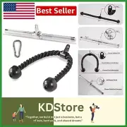 Versatile Cable Machine Attachment Set: Tricep Rope & Straight Bar for Home Gym