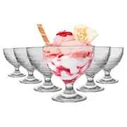 6x Duralex 250ml Gigogne Glass Ice Cream Bowls Dessert Fruit Cocktail Sundae