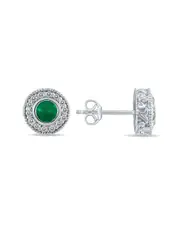 Gem Spark 14K 0.76 ct. tw. Diamond & Emerald Earrings