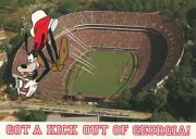 Uncommon Disney Goofy University of Georgia Bulldogs Sanford Stadium Postcard