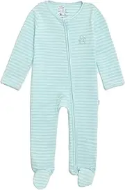 [Bebe Bites] Baby Onesie Jumpsuit, 100% Organic Cotton, Double Zipper, Long Sleeves, Mittens, Tag-less, Feet Cover